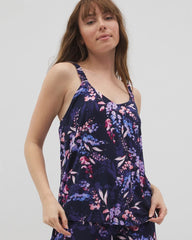 Mini Ruffle Pajama Cami - BLOOM BRIGHTLY NAVY | Soma near me