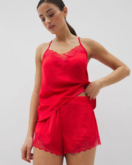Lace Trim Pajama Shorts - DARE ME RED | Soma outlet