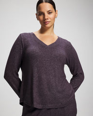 Long Sleeve Pajama Tee - GRAY INK/PEARLED IVORY | Soma on sale