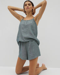 Cotton Gauze Pajama Shorts - DARK SEA CROSSDYE | Soma discount