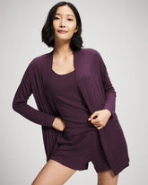 Lightweight Rib Knit Long Sleeve Wrap - PLUM PERFECT | Soma outlet