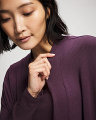Lightweight Rib Knit Long Sleeve Wrap - PLUM PERFECT | Soma outlet