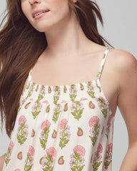 Smocked Pajama Cami - PAISLEY FLORAL BORDER WS | Soma Online