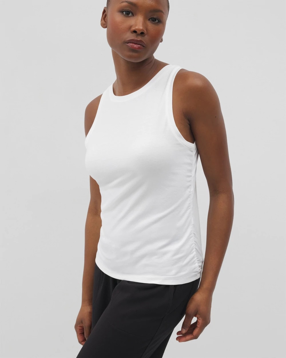 Ruched Pajama Tank - OPTIC WHITE | Soma discount
