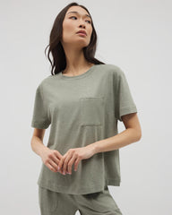 Short-Sleeve Pocket Pajama Tee - HEATHER HIGHLANDS | Soma near me