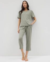 Short-Sleeve Pocket Pajama Tee - HEATHER HIGHLANDS | Soma near me