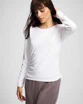 Ruched Long Sleeve Pajama Tee - OPTIC WHITE | Soma Online