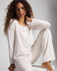 Most Loved Cotton Long Sleeve Pajama Tee - HEATHER CRYSTAL | Soma Online
