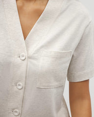 Button-Front Pajama Tee - HEATHER CRYSTAL | Soma for sale