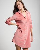 Long-Sleeve Notch Collar Sleepshirt - ANTIQUE PINK | Soma outlet