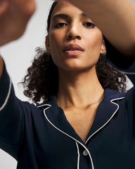 Long-Sleeve Notch Collar Pajama Top - NIGHTFALL NAVY | Soma Online