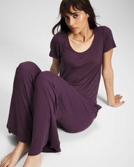 Lightweight Rib Knit Short Sleeve Pajama Tee - PLUM PERFECT | Soma discount