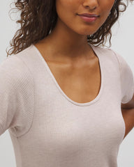Lightweight Rib Knit Short Sleeve Pajama Tee - HEATHER BARELY THERE | Soma near me