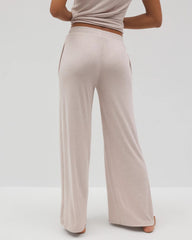 Lightweight Rib Knit Wide Leg Pajama Pants - HEATHER BARELY THERE | Soma Online