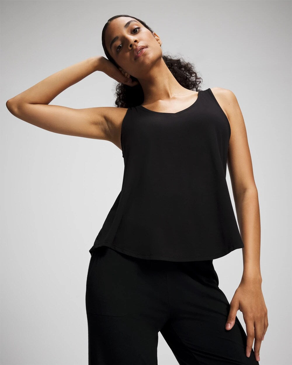 V-Neck Pajama Tank - BLACK | Soma Online