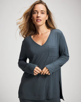 Long Sleeve Pajama Tee - PETROL | Soma outlet