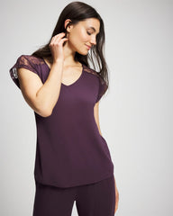 Short Sleeve Lace Pajama Tee - PLUM PERFECT | Soma discount