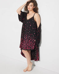 Lace Trim Chemise - FLOATING HEARTS BDR BLK R | Soma near me