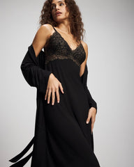 Soft Support Lace Midi Nightgown - BLACK | Soma sale