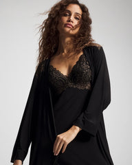 Long Robe with Lace - BLACK | Soma near me