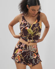 Ruffle Pajama Shorts - PARROT-DISO PLUME G PLUM | Soma for sale
