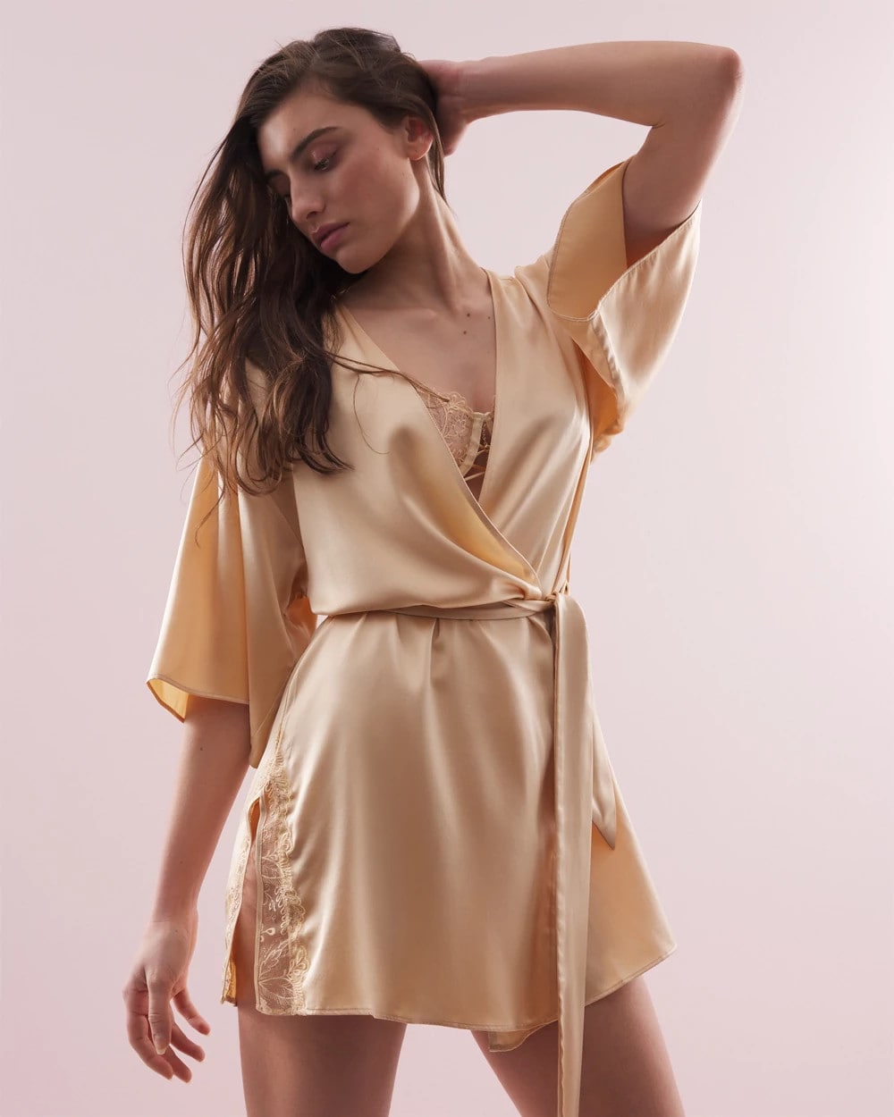 Silk Short Robe - MAPLE SUGAR | Soma discount