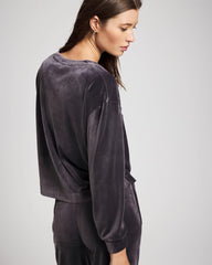 Velour Crewneck Sweatshirt - GRAY INK | Soma sale