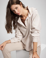 Cloud Fleece Oversized Hooded Sweater - HEATHER SHELL | Soma Online