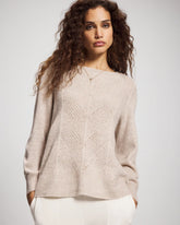 Shimmer Cable Knit Sweater - HEATHER SHELL | Soma outlet