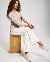 Shimmer Cable Knit Sweater - HEATHER SHELL | Soma outlet