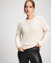 Mix Stitch Crew Neck Sweater - PARCHMENT | Soma on sale