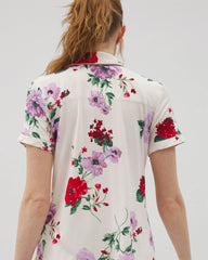 Piped Short Sleeve Notch Collar Pajama Top - RHAPSODY FLORAL SUGAR | Soma Online