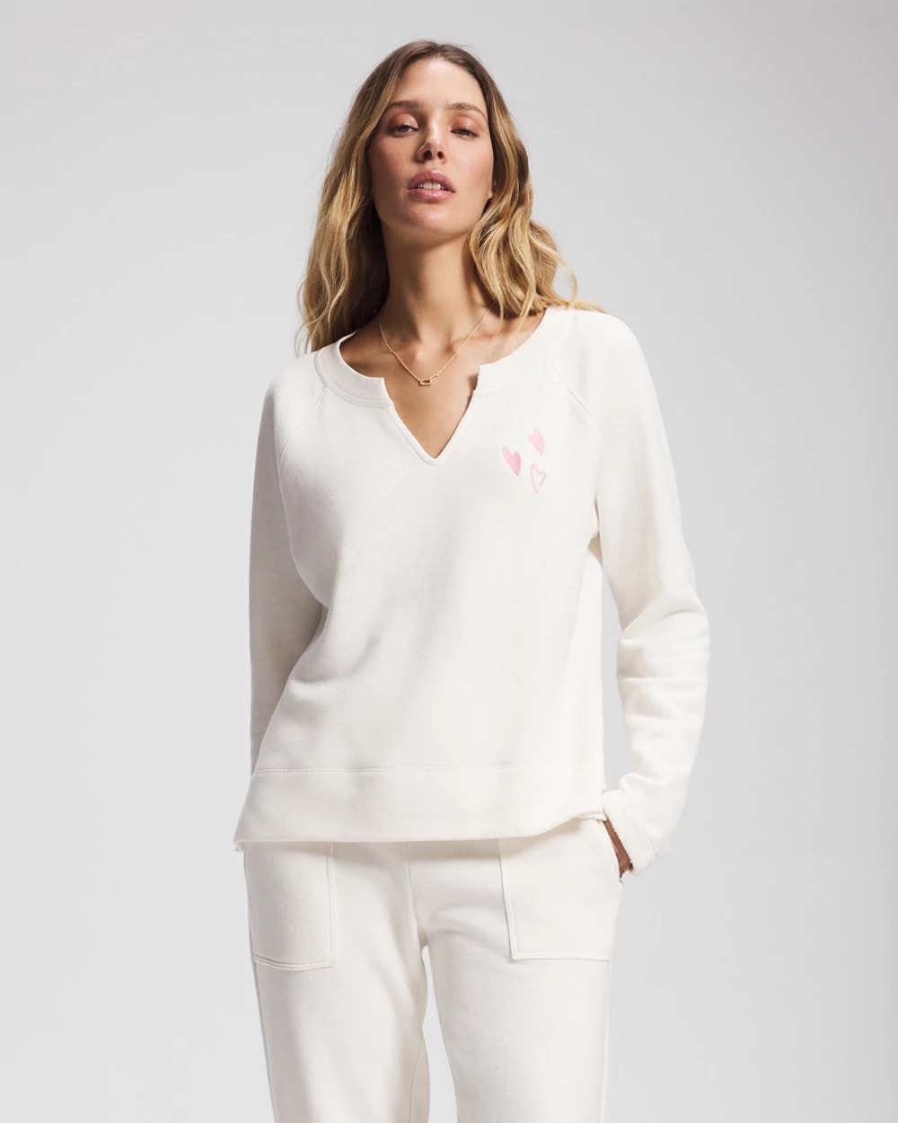 Essential Terry V-Neck Sweatshirt - SHEA | Soma on sale