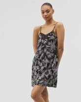 Lace Trim Chemise - PLUMERIA BLOOMS BLK CH | Soma near me