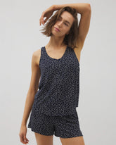 Printed V-Neck Pajama Tank - DOT OBSESSED NAVY | Soma outlet