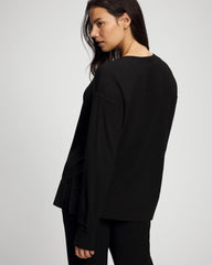 Ultrasoft Fleece V-Neck Sweatshirt - BLACK | Soma near me