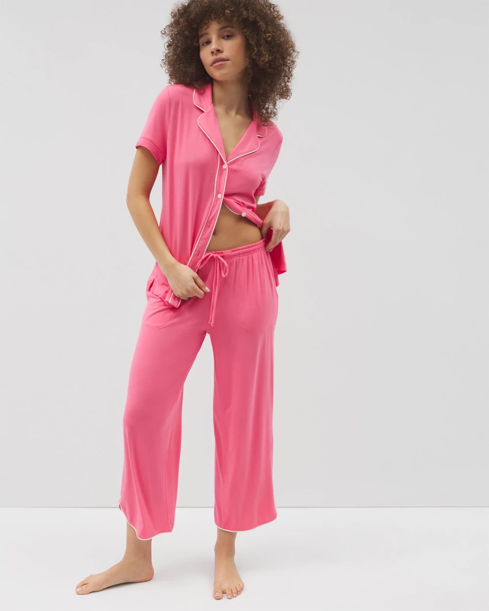 Solid Piped Crop Pajama Pant - CAMELLIA ROSE | Soma on sale