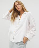 Beach Cotton Long Sleeve Button-Up - OPTIC WHITE | Soma outlet