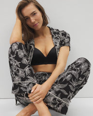 Printed Pajama Pants - PLUMERIA BLOOMS BLK CH | Soma sale