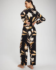 Satin Trim Pajama Pant - MYSTIC BLOOMS BLACK MID | Soma for sale