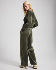Velour Straight Leg Pants - DARK SAGE | Soma near me