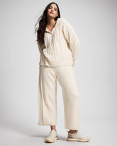 Cable Knit Plush Ankle Pant - PARCHMENT | Soma sale
