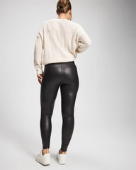 High Waist Faux Leather Legging - BLACK | Soma outlet