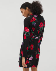 Long-Sleeve Short Robe - RHAPSODY FLORA BLACK | Soma on sale