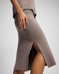 Premier Knit Sweater Midi Skirt - HEATHER FAWN | Soma Online