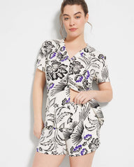 Smocked Waist Pajama Short - FLY BY NIGHT CHMPGNE DRMS | Soma sale