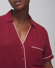 Short-Sleeve Pajama Top - VERMILLION | Soma near me