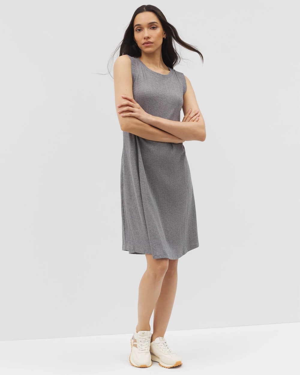 Rib Lounge Short Dress - HEATHER CHARCOAL | Soma outlet