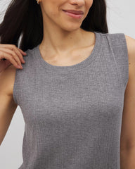 Rib Lounge Short Dress - HEATHER CHARCOAL | Soma outlet
