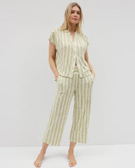 Cropped Pajama Pants - CHILL STRIPE CHAMPAGNE | Soma discount